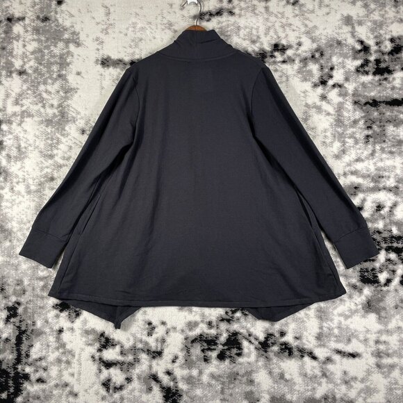 Cuddl Duds Comfortwear Cardigan Womens Size Small Black Stretch Lounge - Picture 2 of 9